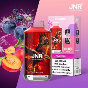 JNR Falcon 16000 Puffs Crystal Disposable Vape Peach Berry