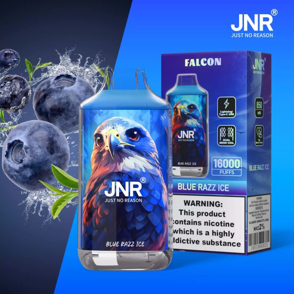 JNR Falcon 16000 Puffs Crystal Disposable Vape Blue Razz Ice