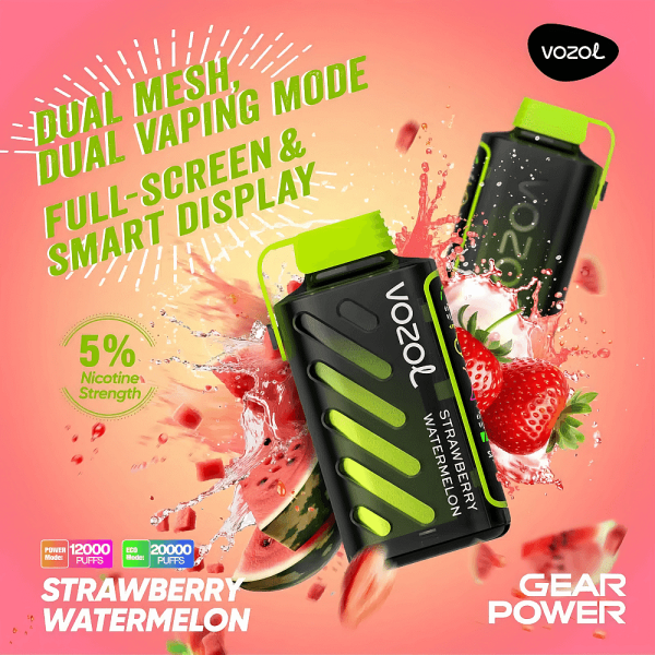 Vozol Gear Power 20000 Puffs Disposable Vape Strawberry Watermelon