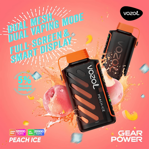 Vozol Gear Power 20000 Puffs Disposable Vape Peach Ice