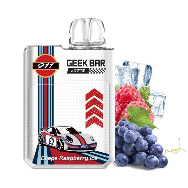 Geek Bar 911 GTS 18000 Puffs Disposable Vape Grape Raspberry Ice